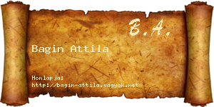 Bagin Attila névjegykártya