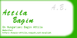 attila bagin business card